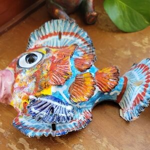 Colorful Metal Fish Wall Decor